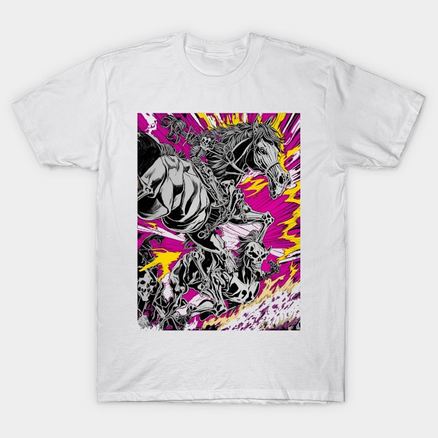 Skulls and horses abstract T-Shirt by Terror-Fi